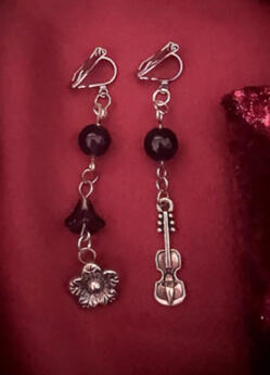 Identity V - violinist long dangle clip on earrings {commission}